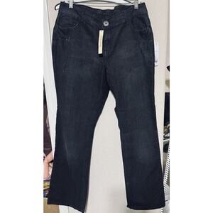 NWT Avenue Black Stretch Jeans Womens Size 14 Black Straight Leg